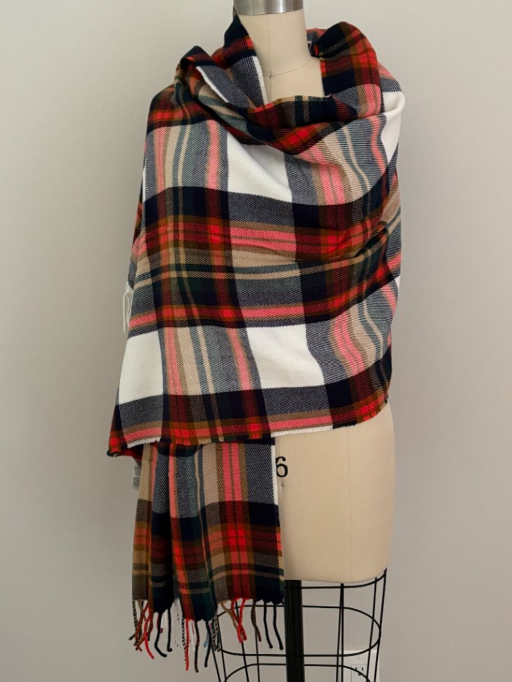 J.Crew Tartan Plaid Scarf Multicolor Preppy Cabincore Heritage Cottagecore Chic